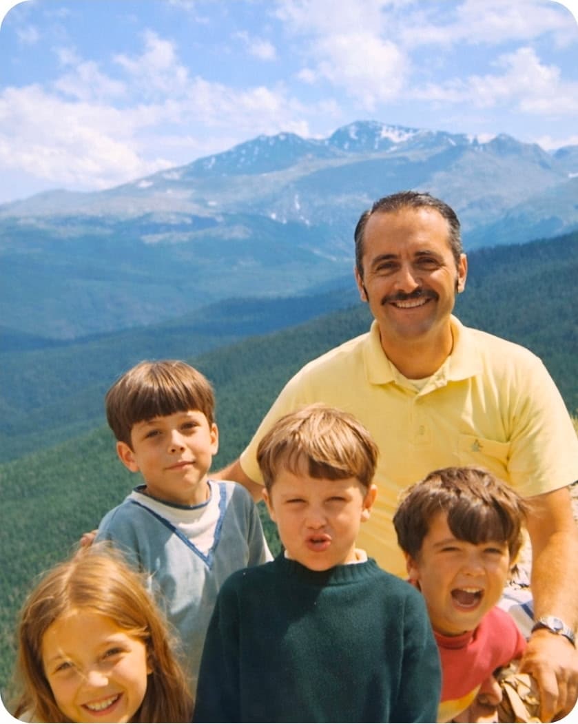 Dr. Francis McGarry with family in the mountains